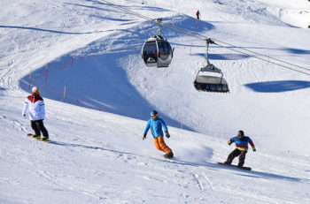 Snowboarders at Kitzsteinhorn, Salzburgerland, Austria