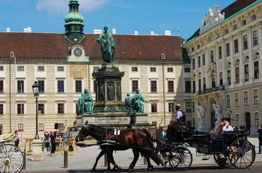 Guided tours - Fiaker at Hofburg in Vienna, Austria