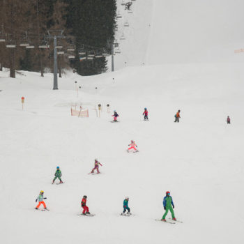 Ski course for children in Brandnertal, Vorarlberg, Austria