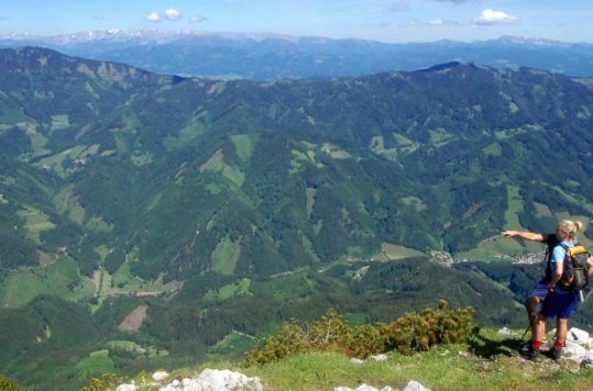 The view from Hochlantsch peak in Styria, Austria