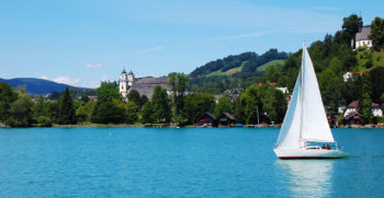 A sailboat on Mondsee, Upper Austria