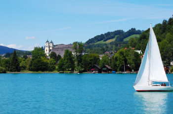 A sailboat on Mondsee, Upper Austria