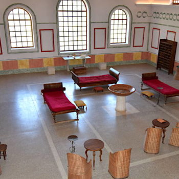 The large central hall "basilica thermarum" in the bathhouse